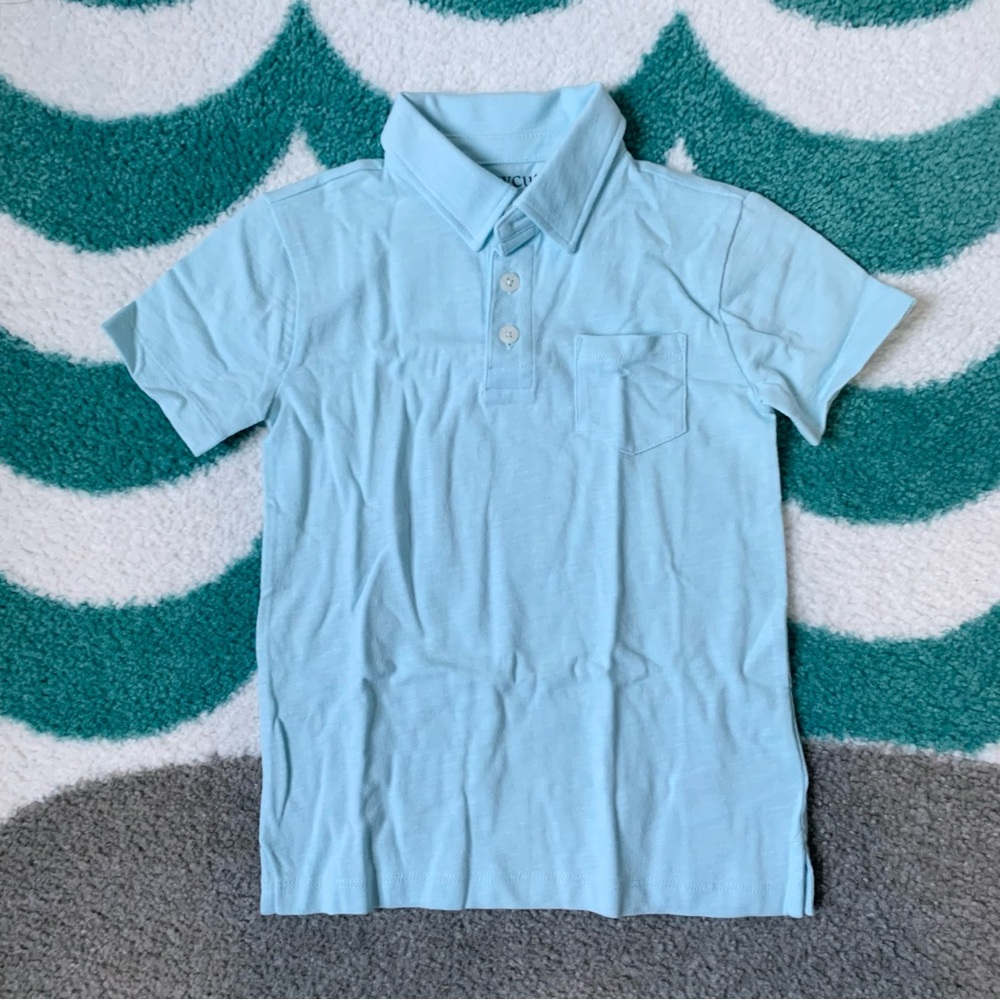 NWT - J.Crew Factory Crewcuts Slub Polo (Aqua) Size XS (4-5)